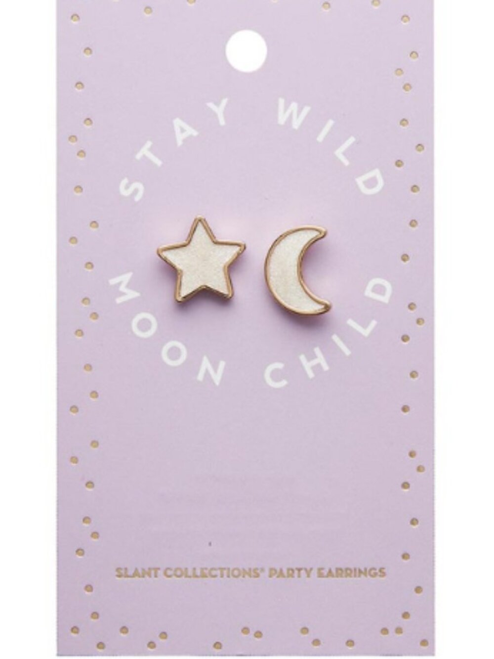 Cute Stay Wild Moon Child Earrings on Card - NWT